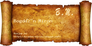 Bogdán Miron névjegykártya