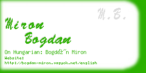 miron bogdan business card